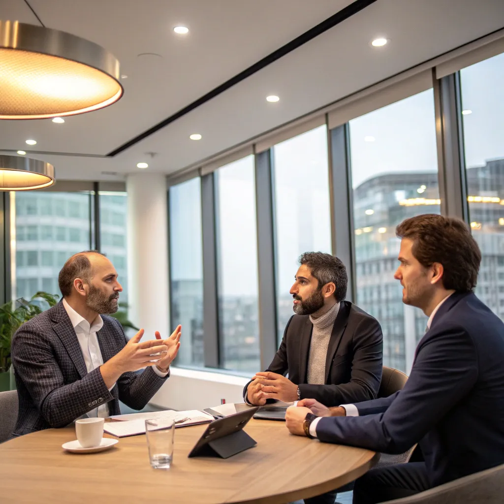 MYTHRALION founders discussing business strategy